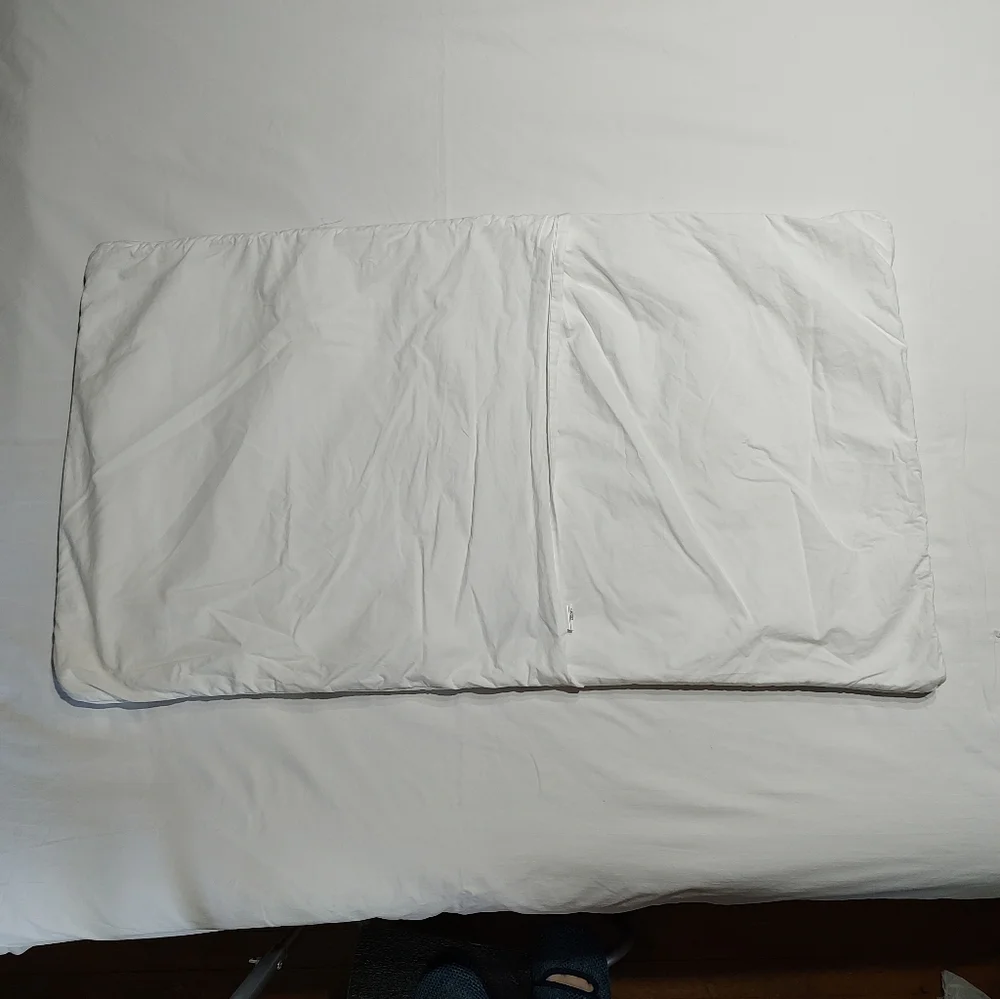 West Elm White Silver Tufted King Pillow Sham Cover